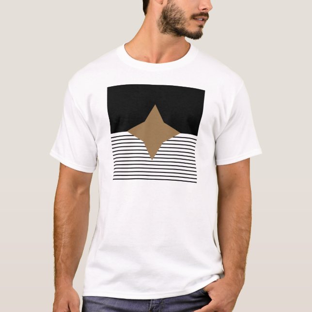 Camiseta Black White Colorblock e Brown Diamond (Frente)