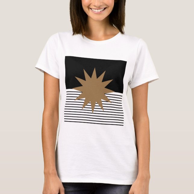 Camiseta Black White Colorblock e Brown Sun (Frente)