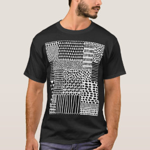Camiseta Black White Doodle: Etnia sem costura