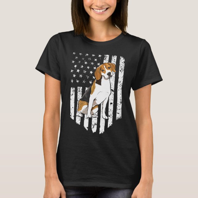 Camiseta Black White Flag Beagle Usa (Frente)