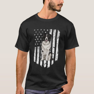 Camiseta Black White Flag Border Collie 4º De Jul