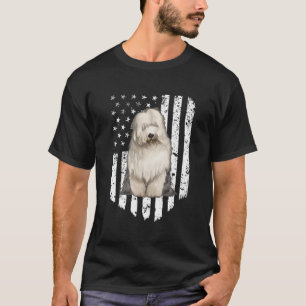 Camiseta Black White Flag Old English Sheepdog 4º
