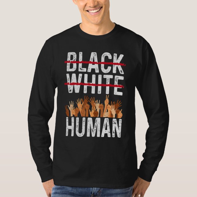 Camiseta Black White Human Equality Appare Black History Mo (Frente)