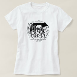 Camiseta Black & White Script Mama Bear Protector Art