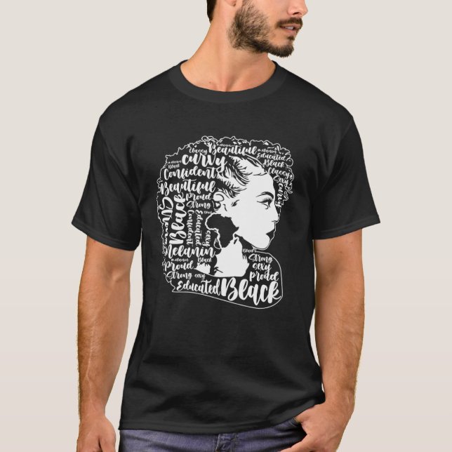 Camiseta Black Woman Afro Black Pride Black History Month (Frente)