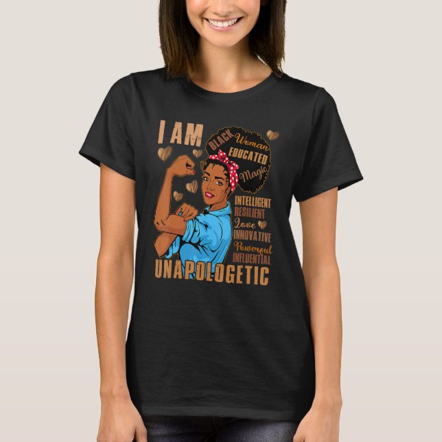 Camiseta Black Woman Educated Intelligent Resilient Powerfu (Frente)