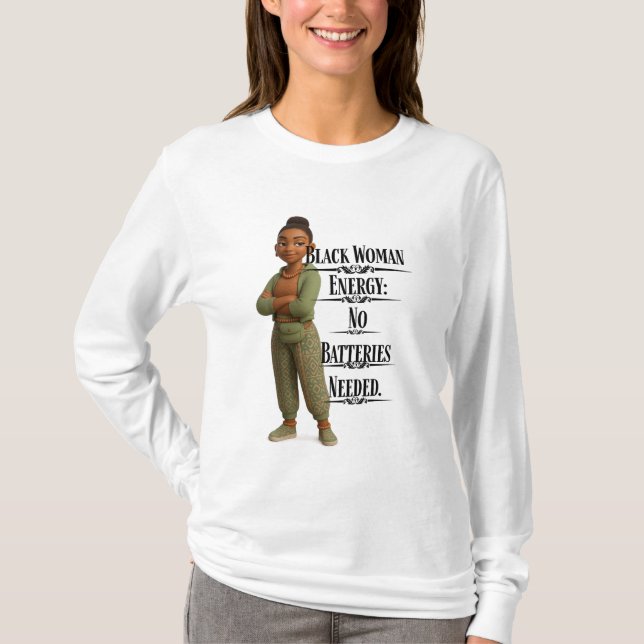 Camiseta Black Woman Energy,Pixarstyle 3D (Frente)