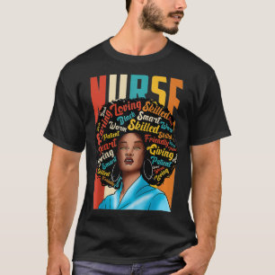 Camiseta Black Woman Nurse Afro Black History Month Raglan