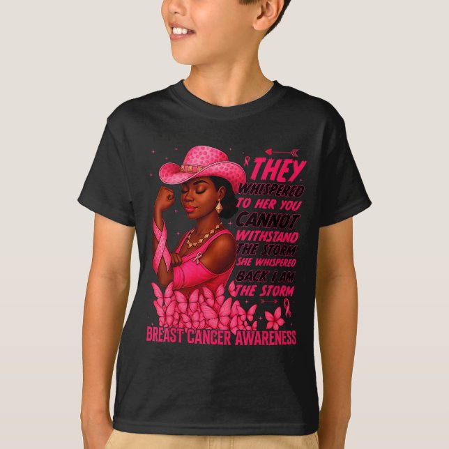 Camiseta Black Women Breast Cancer Survivor Nk Ribbon I'm T (Frente)
