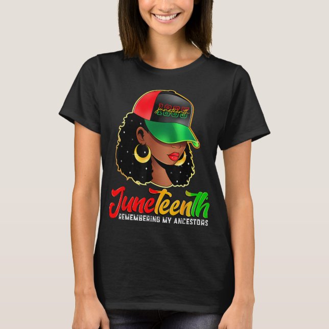 Camiseta Black Women Junetet Lembrando Meus Ancestrais (Frente)