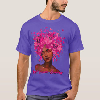 Camiseta Black Women Queen Pink Ribbon Breast Cancer Awaren