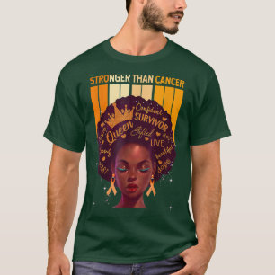 Camiseta Black Women Queen Stronger Than ADHD Orange Ribbon