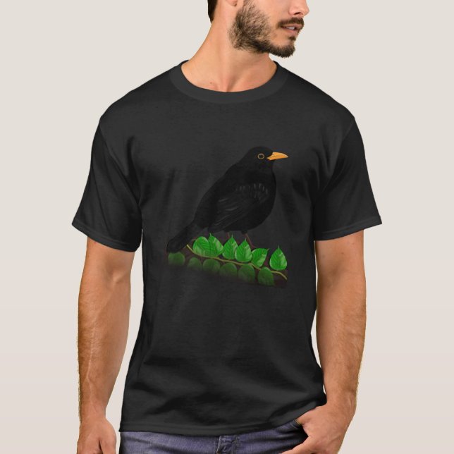 Camiseta Blackbird Bird Bird Birdwatcher Animal Biologist (Frente)