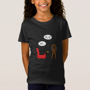 Camiseta Blackbird dormindo em frente à banda desenhada da