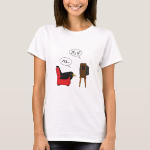 Camiseta Blackbird dormindo em frente à banda desenhada da