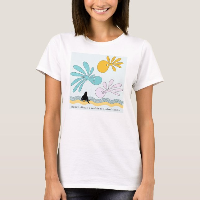 Camiseta Blackbird, sitting on a cornflake (Frente)