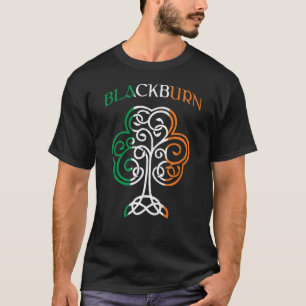Camiseta BLACKBURN Nome Irlandês Trevo Bandeira da Irlanda