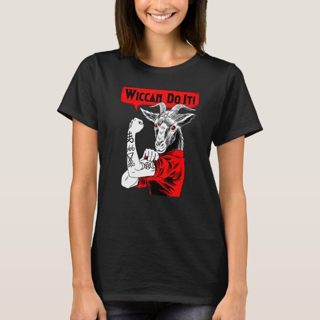 Camiseta Blackcraft Baphomet Wiccan Do It Satanic Feminist  (Frente)