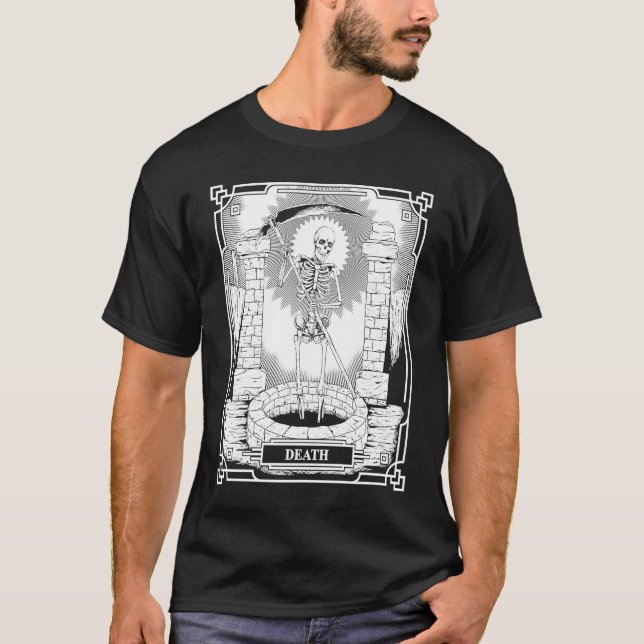Camiseta Blackcraft Witchy Skeleton Death the Grim Reaper T (Frente)