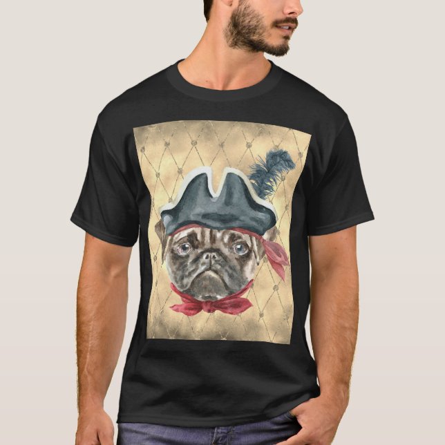 Camiseta Blackface, o Pug Pirate T-Shirt (Frente)