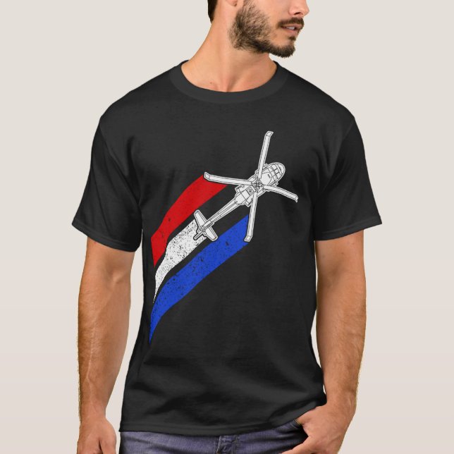 Camiseta Blackhawk EUA Bandeira Helicóptero Militar UH60 (Frente)
