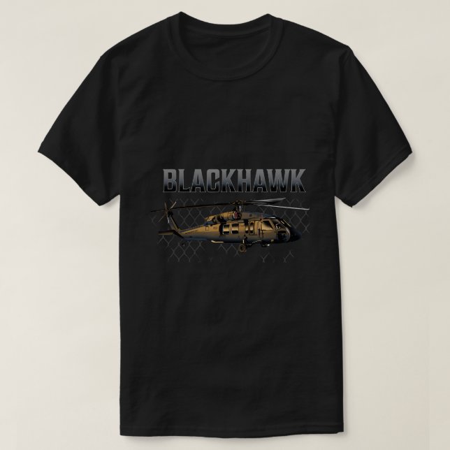 Camiseta Blackhawk Militar Helicóptero T-Shirt (Frente do Design)