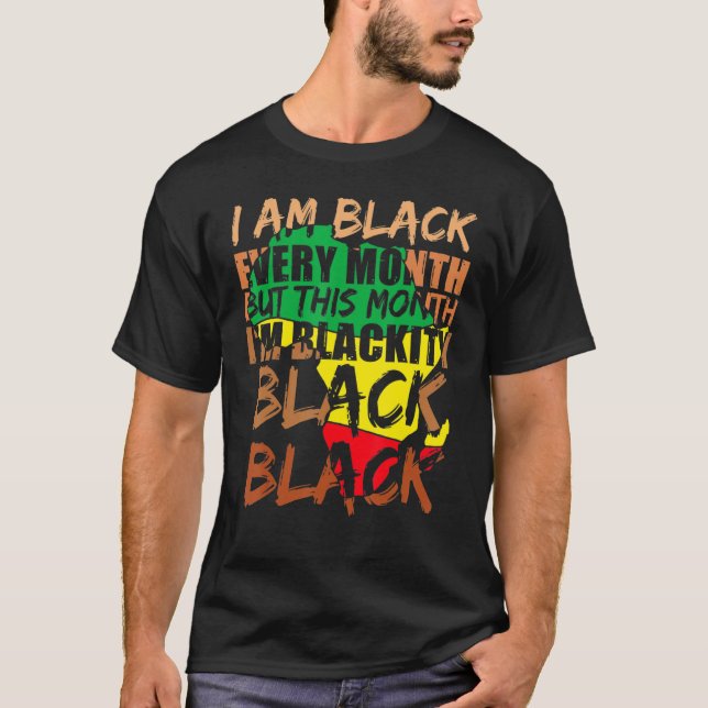 Camiseta Blackity Black Every Month Black History BHM Afric (Frente)