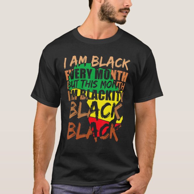 Camiseta Blackity Black Every Month Black History BHM Afric (Frente)