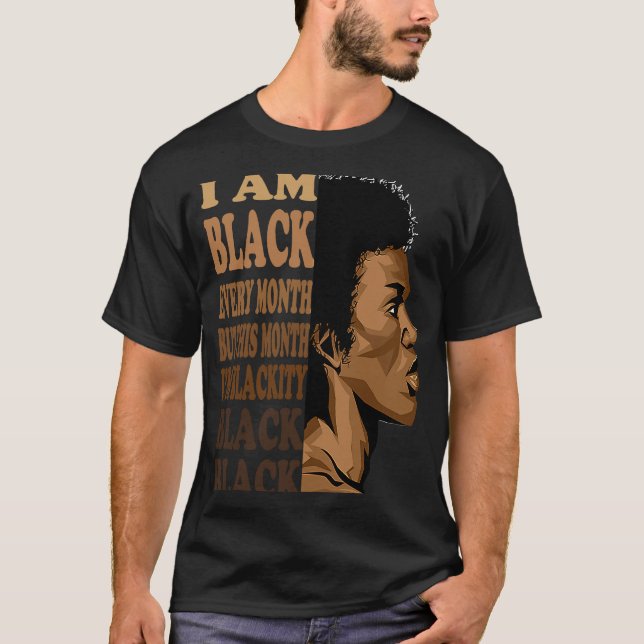 Camiseta Blackity Black Every Month Black History Month Lov (Frente)