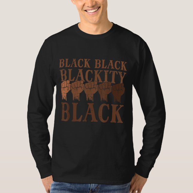 Camiseta Blackity Black History Month African BHM Melanin M (Frente)