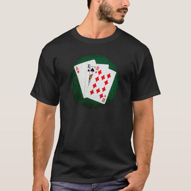 Camiseta Blackjack 21 ponto - Ace, King, Dez (Frente)