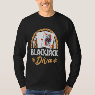 Camiseta BLACKJACK DIVA Player Placa Blackjack Casino Mulhe