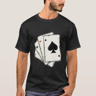 Camiseta Blackjack Poker Texas hold'Em Jogo Cartões