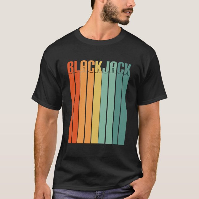 Camiseta Blackjack Retro Vintage 70s Gambling Casino Blackj (Frente)