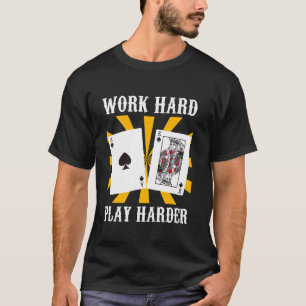 Camiseta Blackjack WORK PLAY HARDER Funny Casino Vinta