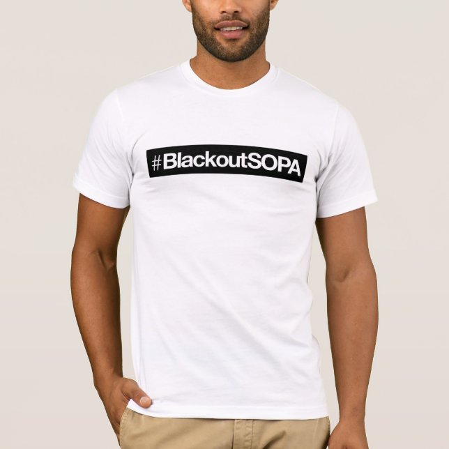 Camiseta #BlackoutSOPA no #White (Frente)