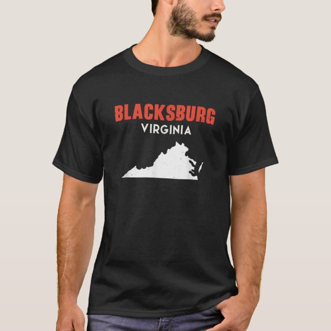 Camiseta Blacksburg Virginia EUA State America Viagem Virgi (Frente)
