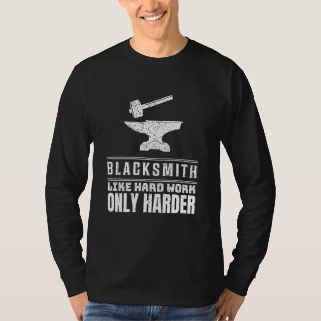 Camiseta Blacksmith Como Trabalho Duro Eu Smith Ampatrão Ar (Frente)