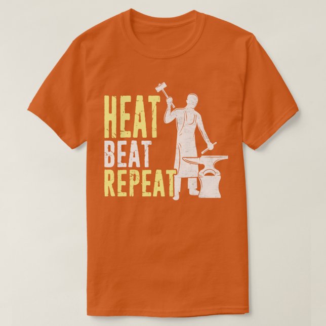 Camiseta Blacksmith E Anvil Heat Repetit (Frente do Design)