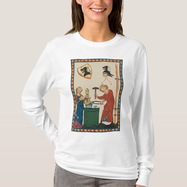 Camiseta Blacksmith Forging Helmet Medieval Art (Frente)