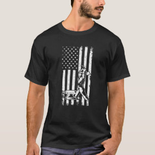 Camiseta Blacksmith - Forjando o martelo Anvil EUA Flag Met