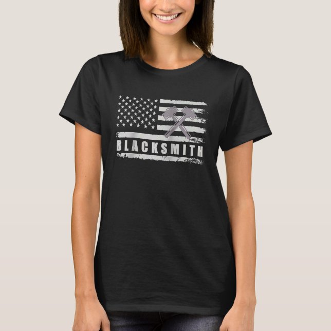 Camiseta Blacksmith Metalworker Raglan (Frente)