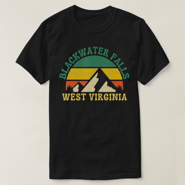 Camiseta Blackwater Falls West Virginia Mountain Retro Sois (Frente do Design)