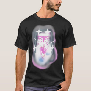 Camiseta Bladee Drain Gang IDOL logotipo branco rosa cláss