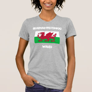 Camiseta Blaenau Ffestiniog, País de Gales com bandeira ga