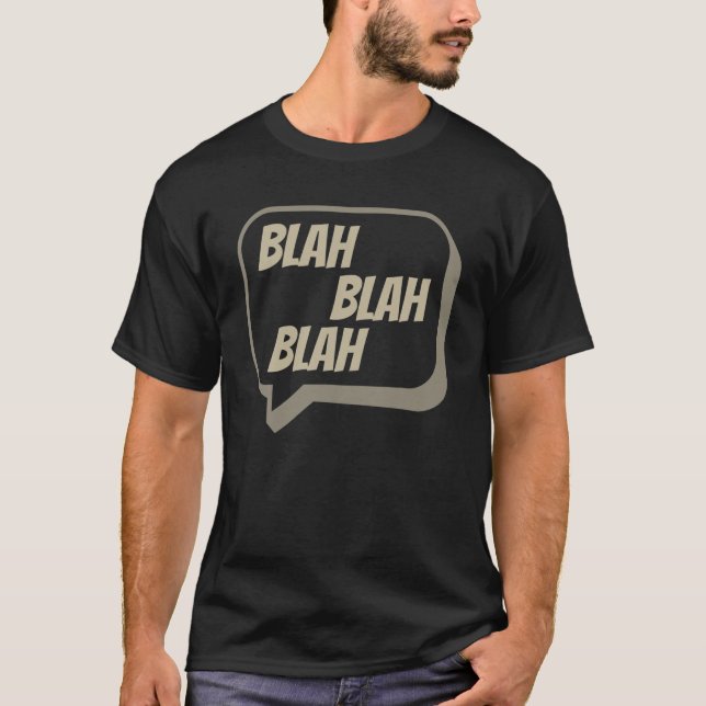 Camiseta Blah Blah - Bolha de Discurso - Dispensa Sarcástic (Frente)