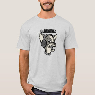 Camiseta Blakgraz Lucy o Cachorro com Fones de ouvido T-Shi