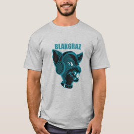 Camiseta Blakgraz Lucy o Cachorro com Fones de ouvido T-Shi