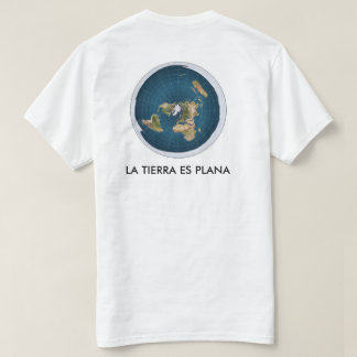 camiseta blanca mapa tierra plana