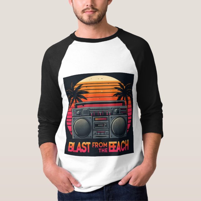 Camiseta Blast from Beach - Retro Cassette Player (Frente)